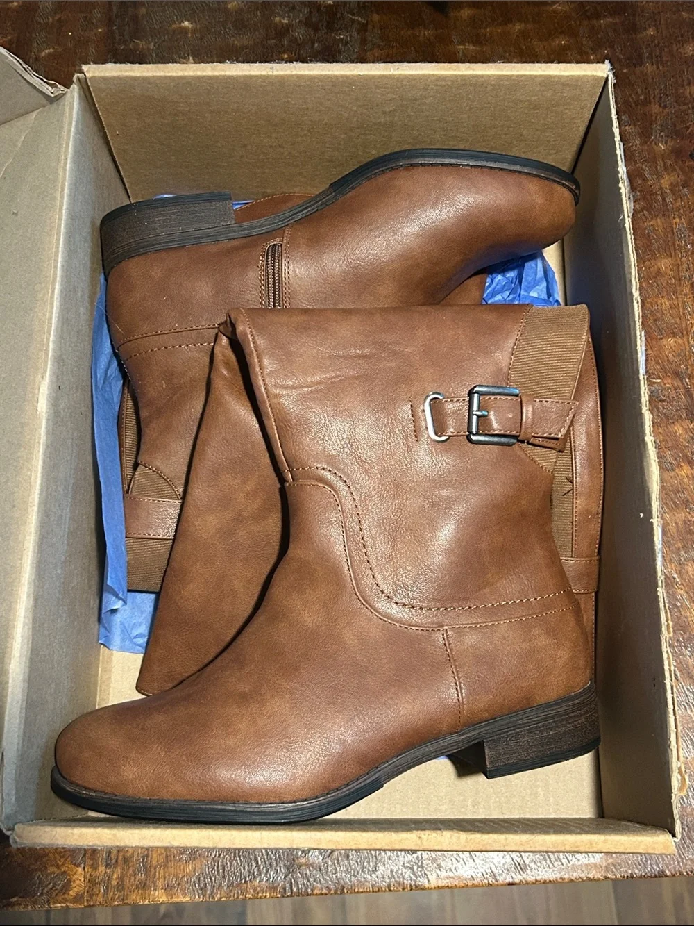 Women’s Brown Leather Riding Boots - Classic Tall Zip Boot-Wide Calf